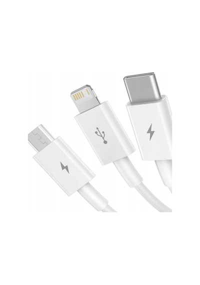 Baseus Superior Series Micro+lightning+type-c Üçlü Hızlı Şarj Veri Kablosu 3.5a 1.5m Beyaz