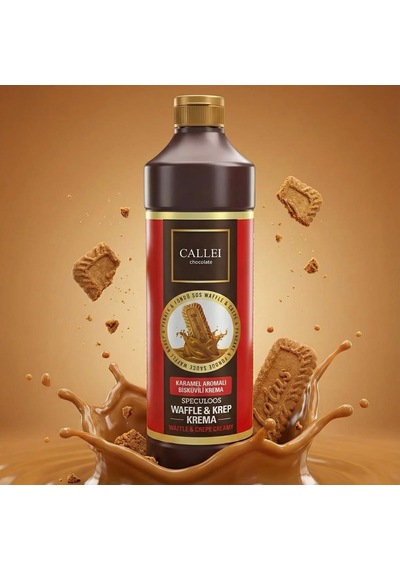 Callei Karamelize Bisküvili Waffle & Pancake Çikolata Sosu 1 Kg Yoğun Aromalı Tatlı Sosu