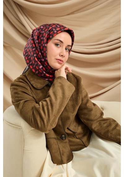 Silk Home Twill İpek Eşarp 11481-19 Yeşil, Kırmızı, Bordo, Mor