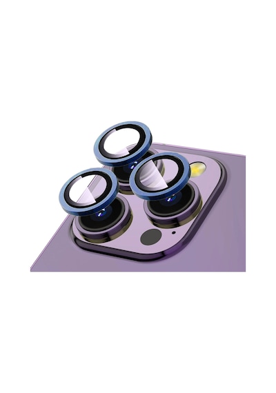 Forzacase Apple Uyumlu iPhone 12 Pro Max İle Kamera Camı Lens Koruyucu Halka Seti - Fc381 Mavi