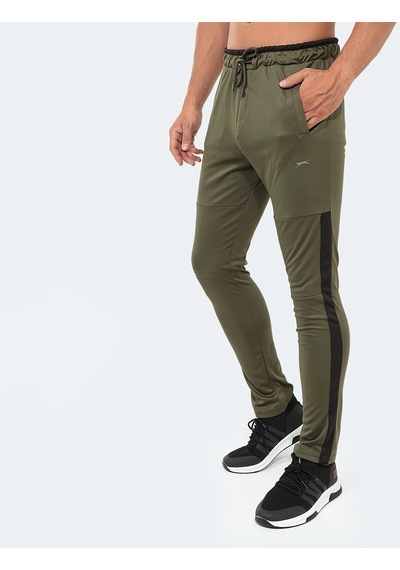 Slazenger OXFORD I Erkek Fermuar Cepli Haki Eşofman Altı