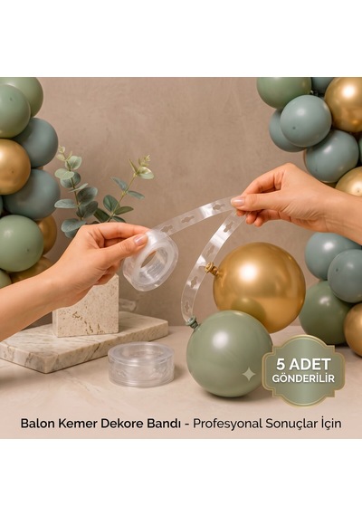 Bakgelal 5 Metre Plastik Balon Zinciri Aparatı 2li Set- Şeffaf Balon Şeridi Ve Balon Kemeri Hazırlama - 9040925677902 6+