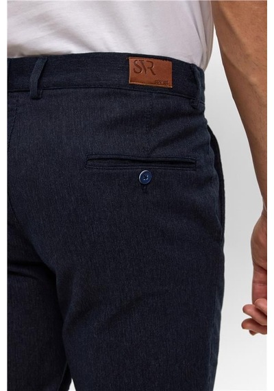 SÜVARİ Lacivert Regular Armürlü Pantolon Lacivert