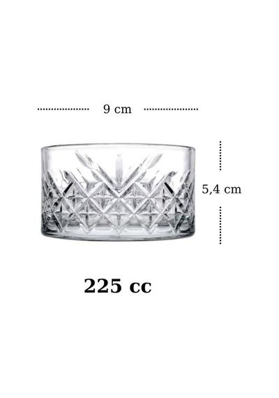 Timeless Heybeli Model 18 Parça Çay Seti Çay Bardağı Çay Tabağı Çerezlik Şeffaf