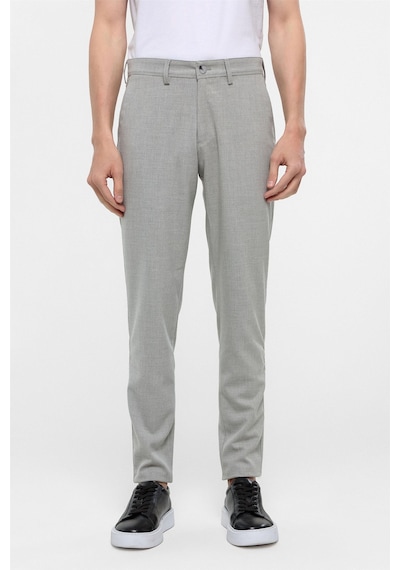 Süvari Gri Slim Fit Desenli Kumaş Pantolon-38293 Gri