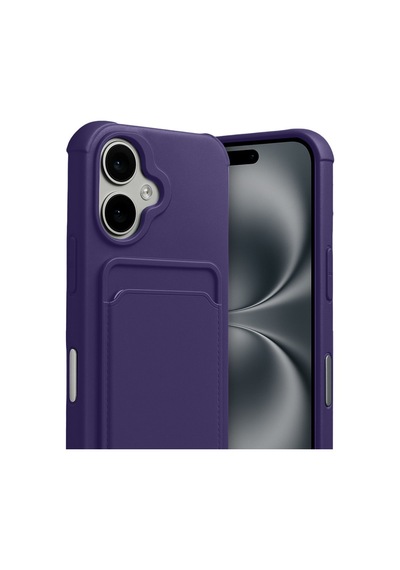 Apple iPhone Uyumlu   17 Kelvin Kartvizitli Silikon - Derin Mor
