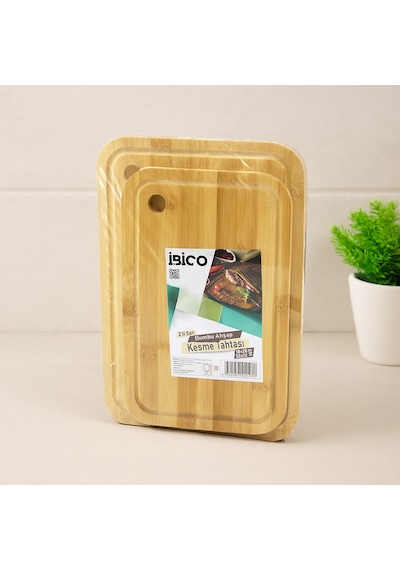 Bambu Kesme Tahtası 2'li Set - 18x28 & 22x32 Cm Belirtilmemiş