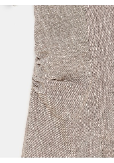 DİLVİN 50548 Drape Vücuda Oturan Gömlek-vizon