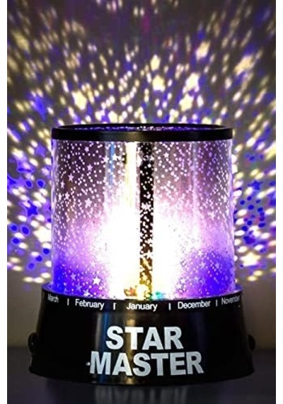 Star Master Pilli Projeksiyonlu Led Yıldızlı Renkli Gece Lambası Bebek Odası Lamba Uzay