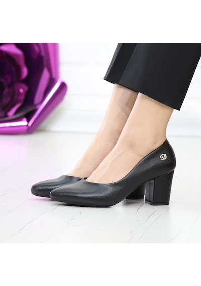 Nesilshoes Desca 603 Siyah Lazer Topuklu Günlük Kadın Ayakkabı Lazer Siyah