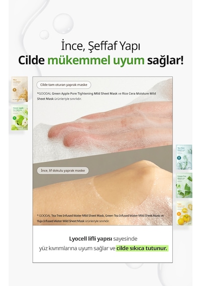 Yeşil Elma İçerikli Yaprak Maske Goodal Green Apple Pore Tightening Mild Sheet Mask