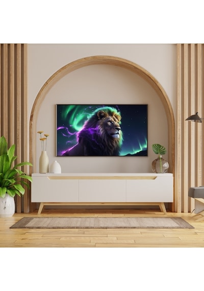 Hayvan Figürlü Asil Aslanlı Pvc 60x90 Cm Çerçevesiz Tablo 17