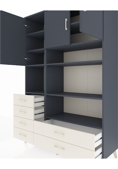 Hyperion Dolap 9 Raflı 6 Çekmeceli 3 Kapaklı 132x44x195 Antrasit-antrasit/aytaşı Antrasıt/aytası Hyperion Dolap 9 Raflı 6 Çekmeceli 3 Kapaklı 132x44x195 Antrasit-antrasit/aytaşı Antrasıt/aytası