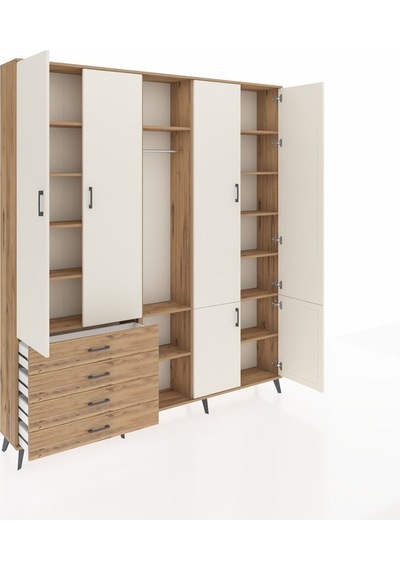Arges Dolap 14 Raflı 4 Çekmeceli Tek Askılı 220x30x243 Çam-aytaşı/çam Aytası/atlas Çam Arges Dolap 14 Raflı 4 Çekmeceli Tek Askılı 220x30x243 Çam-aytaşı/çam Aytası/atlas Çam