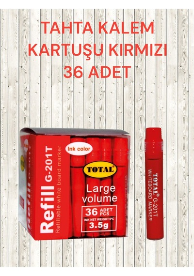 Tahta Kalem Kartuşu 36 Adet Kırmızı