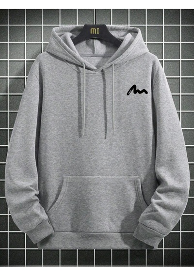 Uyguntarz Unisex Enjoy Cep Baskılı Oversize Sweatshirt Gri