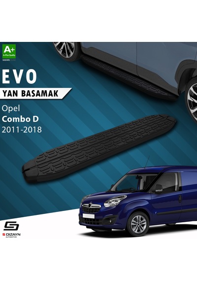 S-dizayn Opel Combo D Uzun Şase Evo Siyah Yan Basamak 223 Cm 2011-2018