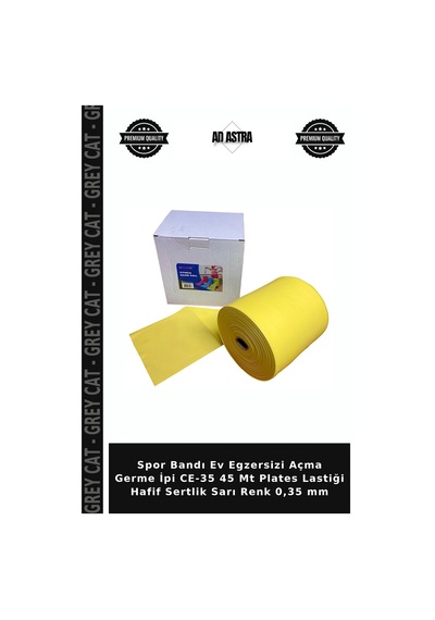 Spor Bandı Ev Egzersizi Açma Germe İpi Ce-35 45 Mt Plates Lastiği Hafif Sertlik Sarı Renk 0,35 Mm