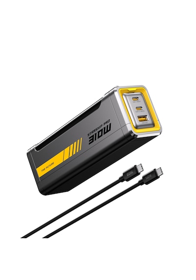 Aohi Starship 20.000 Mah 310w Pd3.1 Powerbank, Akıllı Dijital Göstergeli 2si1 Arada Taşınabilir Hızlı Şarj Cihazı, Şarj İstasyonu, Siyah