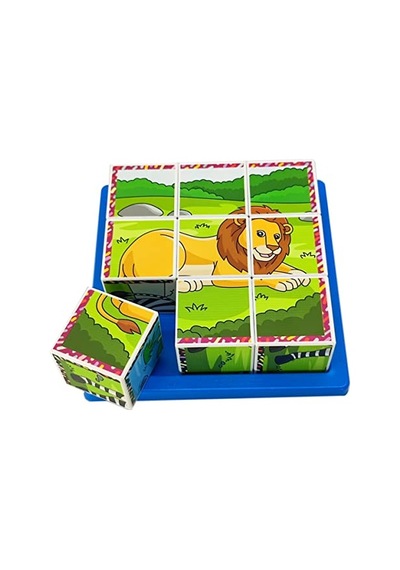 Safari Hayvanları 3d Puzzle - 9 Küp 6 Yapboz