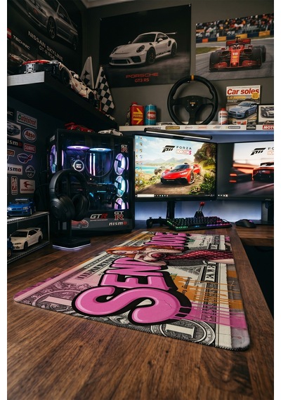Jessica Rabbit Dolar Graffiti 40x90 Cm Oyuncu Mousepad Kaymaz Taban Büyük Boy Mousepad