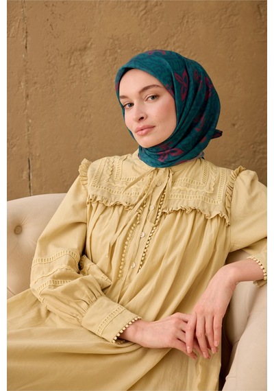 Silk Home Soft Eşarp 73099-16 Yeşil, Petrol Mavi, Fuşya