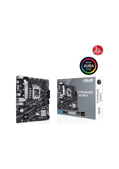 Asus Prıme B760m-k, 2xddr5, 2x M.2, D-sub, Hdmı, 12-13.14.nesil, Lga1700 Soket, Anakart
