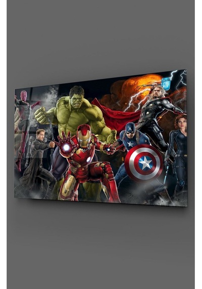 Marvel Karakterleri Cam Tablo