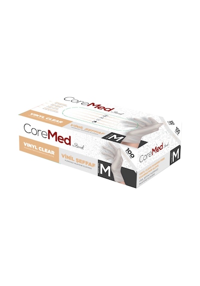 Vinil Şeffaf Muayene Eldiveni M - 1 Paket 100'lü