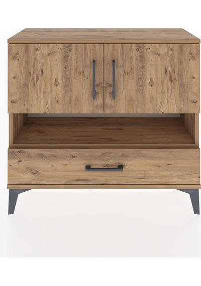 Arges Şifonyer 3 Raflı Tek Çekmeceli 2 Kapaklı 88x30x80 Çam-çam Çam