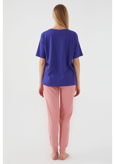 Rolypoly Positive And Happy Mor Kadın Kısa Kol Pijama Takım 5274-33149 Mor