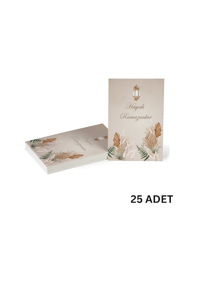 Hayırlı Ramazanlar Yazılı Hediye Ve Tebrik Kartı, Ambalaj Ve Paketleme Etiketi, 6x8 Cm, 25 Adet