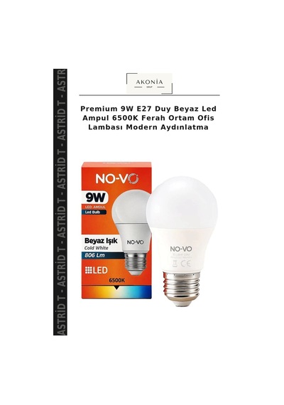 Premium 9w E27 Duy Beyaz Led Ampul 6500k Ferah Ortam Ofis Lambası Modern Aydınlatma