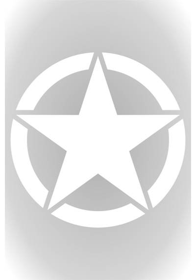 Army Star, Askeri Yıldız Off Road Oto Sticker Araba Sticker Beyaz 8 X 8 Cm