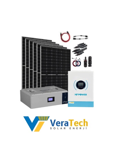 Veratech Bağ Evi Solar Paketi 5kw Lityum Akü, 6,2kva İnverter
