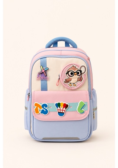Ccs Kids Kız Çocuk İlkokul 3'lü Okul Çantası Seti Beslenme Çantası Kalemlik Pembe Mavi Ortopedik