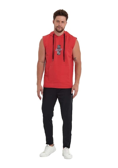 Adams Erkek Kapüşonlu Kanguru Cepli Kolsuz Sweatshirt 001