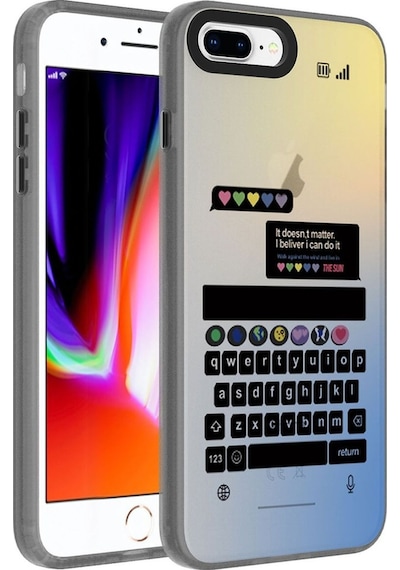 Apple Uyumlu iPhone 7 Kılıf Desenli Zore Dragon Sert Kapak Klavye