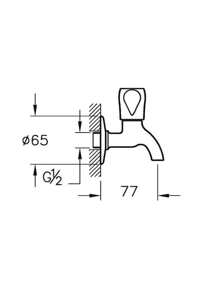 A41585 Kısa Klasik Açma Kapama Musluk, Krom