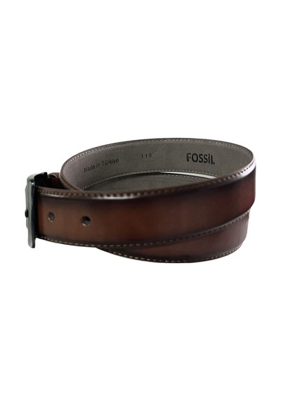Fossil Taba Düz Dikiş Suni Deri 3,5 Cm Erkek Kemeri -120 Cm Taba