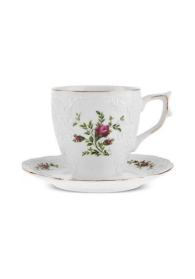 Karaca Vintage Rose Çay Fincanı Ve Tabağı 200 Ml Çok Renkli