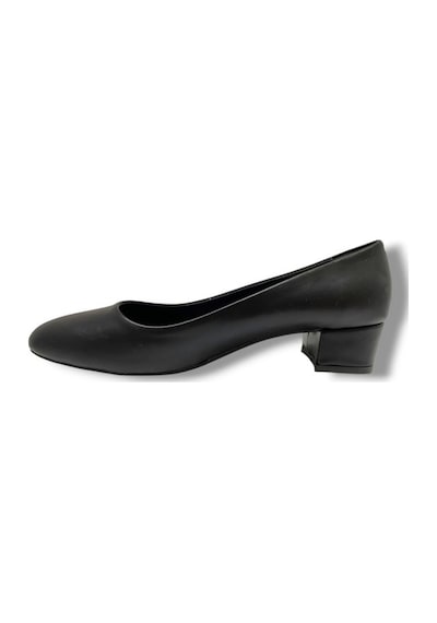 C-shoes Tr30-25 Deri Oval Burun Kalın Topuklu Kadın Ayakkabı 41-42 Siyah