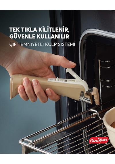 Ceraware Hona Made in Korea Seramik Yapışmaz Tencere Tava Seti 9 Parça Tak Çıkar Saplı İç İçe Geçebilen Set
