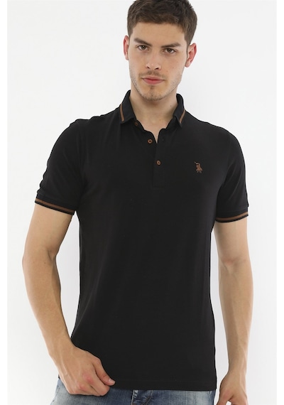 T8586 Dewberry Erkek Polo Yaka T-shırt-siyah Siyah