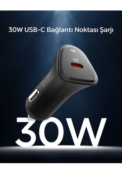 Spigen 30w Usb-c Araç İçi Hızlı Şarj Aleti Samsung Pps Güç Adaptörü Type-c Pd 3.0 Ev301 - Acp08699 Siyah