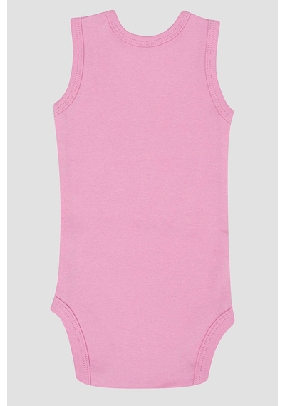 Arma Yıldız %100 Organik Pamuklu Pembe Bebek Atlet Çıtçıtlı Zıbın Body 5'li Paket Pembe