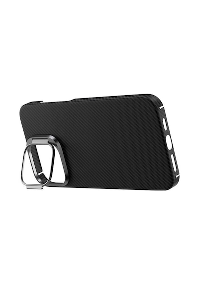Zore Apple Uyumlu iPhone 15 Pro Max Magsafe Şarj Özellikli 600d Kevlar Krek Karbon Siyah
