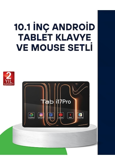 10.1 İnç Android Tablet Klavye Ve Mouse Setli 5g Destekli Beyaz