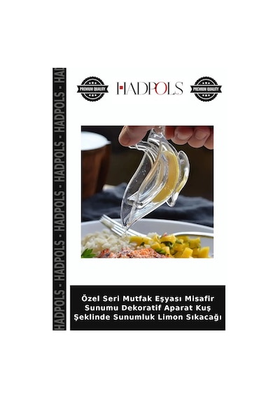 Özel Seri Mutfak Eşyası Misafir Sunumu Dekoratif Aparat Kuş Şeklinde Sunumluk Limon Sıkacağı Şeffaf