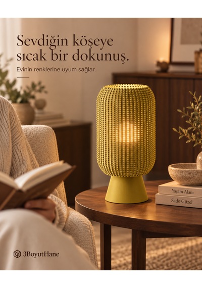 Modern Dekoratif Masa Lambası Salon Ve Yatak Odası İçin Abajur, 10 Renk Seçeneği, E14 Led Uyumlu Gold